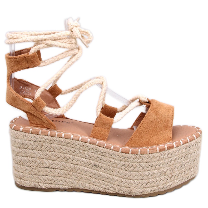 BM Espadrile cu pană Marge Camel maro BM Espadrile cu pană Marge Camel maro