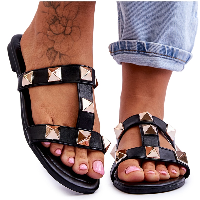 Papuci De Dama Cu Crapii Mari Negri Mercure negru