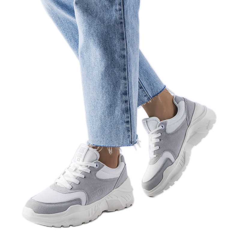 Tenisi albi și gri de la Big Star JJ274A112