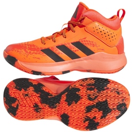 Pantofi de baschet adidas Cross Em Up 5 K Wide Jr HQ8494 portocale portocale si rosii