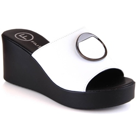 Papuci papuci de dama din piele alba Filippo DK4610 Papuci papuci de dama din piele alba Filippo DK4610