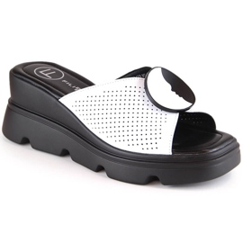 Papuci papuci de dama din piele alb Filippo DS4608