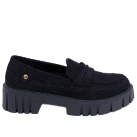 Mocasini cu platforma de la Chandra Black negru