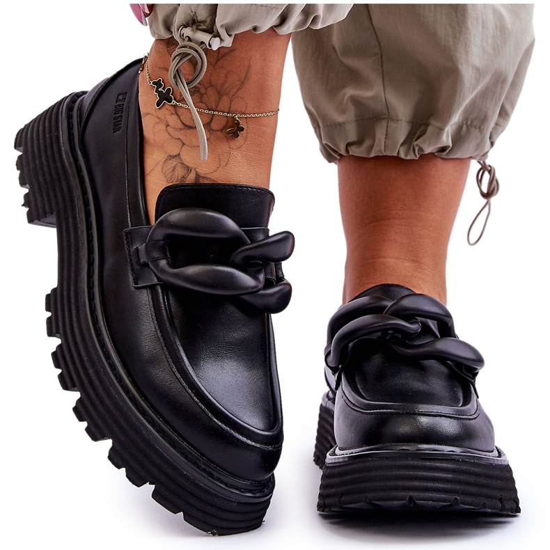 Pantofi Mocasini din Piele Big Star LL274580 Negru Pantofi Mocasini din Piele Big Star LL274580 Negru