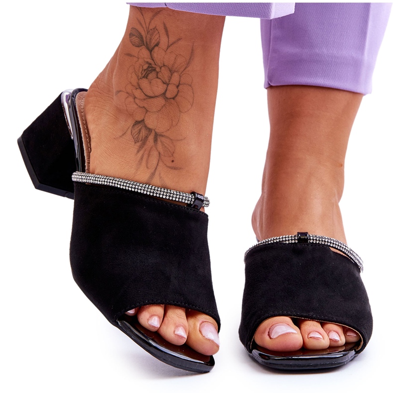 S.Barski Papuci Cu Toc Înalt KV-612-2 Negru