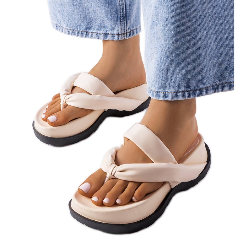 PA1 Sandale cu platformă bej de la Lachapelle