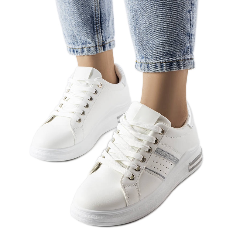 Tenisi albi cu platforma Lanoie Tenisi albi cu platforma Lanoie