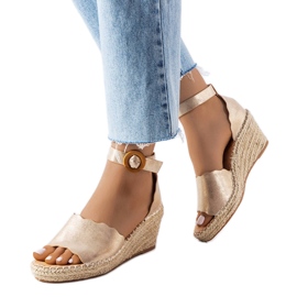 Evento Espadrile Turcotte gold wedge de aur Evento Espadrile Turcotte gold wedge de aur