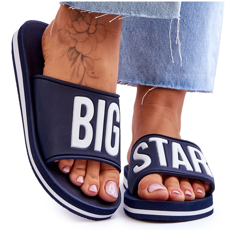 Papuci de damă Big Star Classic JJ274A323 Bleumarin albastru