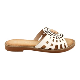 Flip-flops ajurat pentru femei la modă cu zirconi Filippo DK4621/23 WH alb Flip-flops ajurat pentru femei la modă cu zirconi Filippo DK4621/23 WH alb