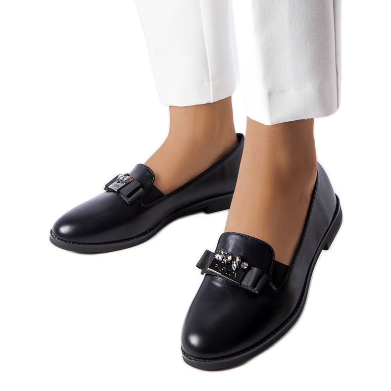 Mocasini eleganti negri de la Harquin negru