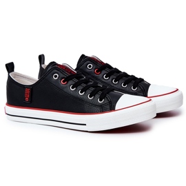 Tenisi din piele pentru bărbați Big Star JJ174068 Negri negru Tenisi din piele pentru bărbați Big Star JJ174068 Negri negru