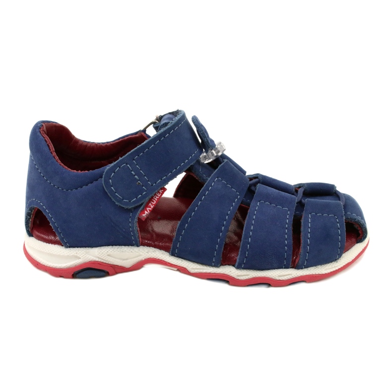 Sandale din piele pentru Velcro Mazurek 1364 Navy Blue albastru
