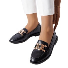 Mocasini negri cu catarama de la Henrique negru Mocasini negri cu catarama de la Henrique negru