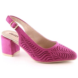 Sandale cu toc din piele intoarsa Jezzi W RMR2263-4 fucsia roz
