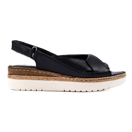 W. Potocki Sandale cu pană joasă de damă Potocki negre negru