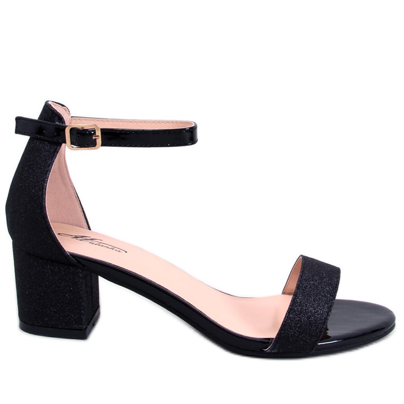 Costello Sandale negre cu toc negru