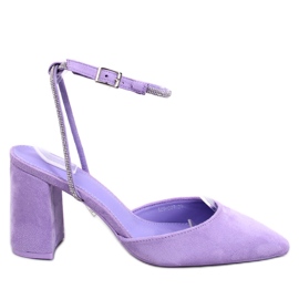 Pompe cu toc deschis de la Esten Purple violet Pompe cu toc deschis de la Esten Purple violet
