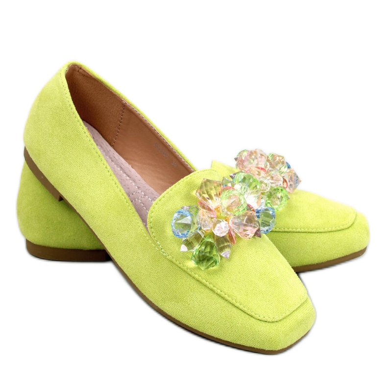 Mocasini Deley Green cu margele verde Mocasini Deley Green cu margele verde