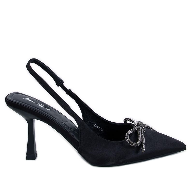 Pompe cu toc deschis Hannah Black negru