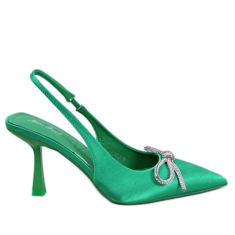 Pompe cu toc deschis Hannah Green verde