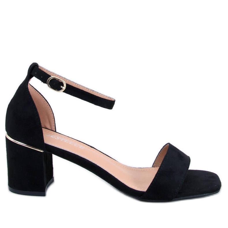 Rocco Sandale negre cu toc mic negru Rocco Sandale negre cu toc mic negru