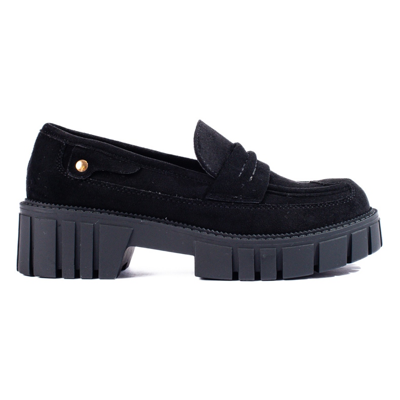 Mocasini Shelovet de dama din piele intoarsa neagra negru