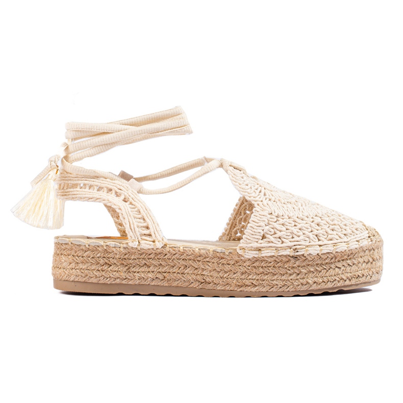 Espadrile cu platformă bej de la Shelovet boho