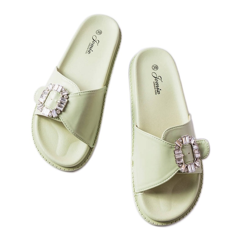 Tobogane verzi decorate cu zirconi Griegsvei verde