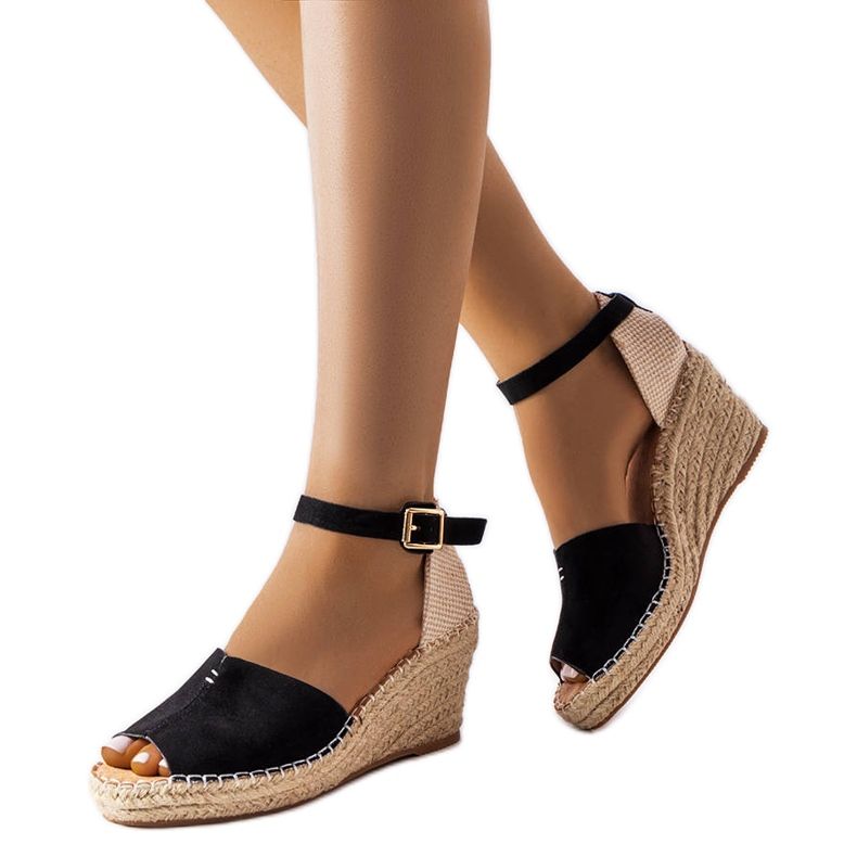 BM Espadrile negre cu pană de la Lauderdale negru