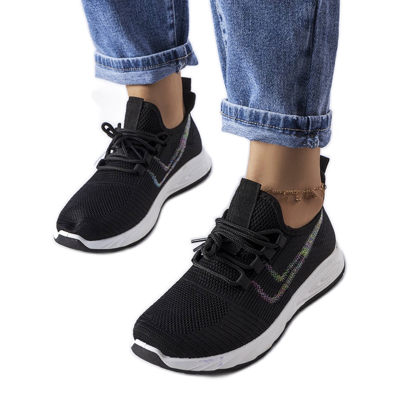 Tenisi negri din material textil de la McKeylor negru