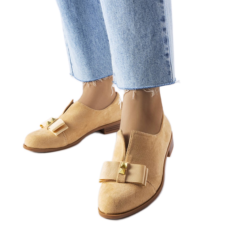 Brogues bej cu fundita din Plop