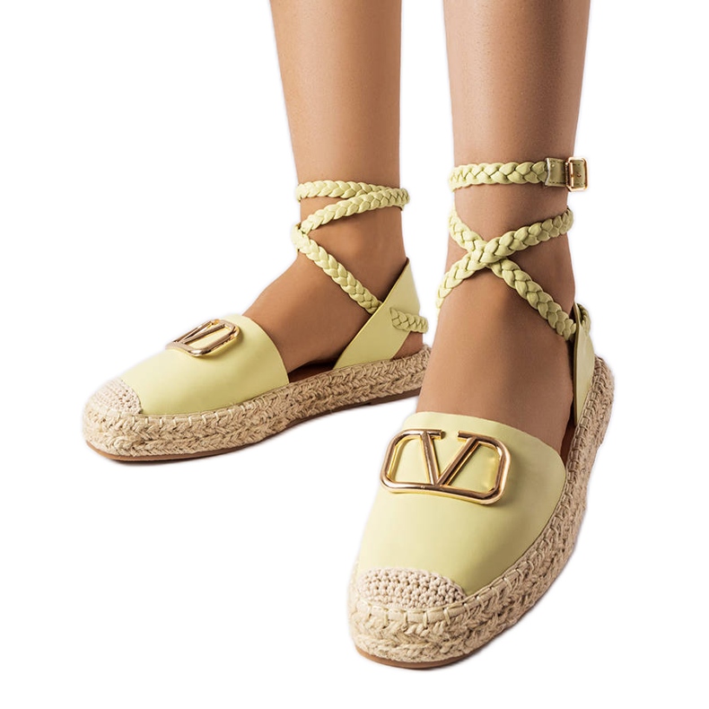 Espadrile verzi părinte cu șireturi verde