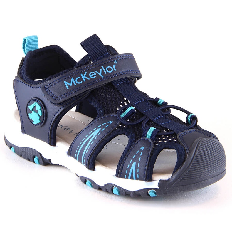 Sandale McKeylor 47702 bleumarin pentru baieti cu velcro albastru