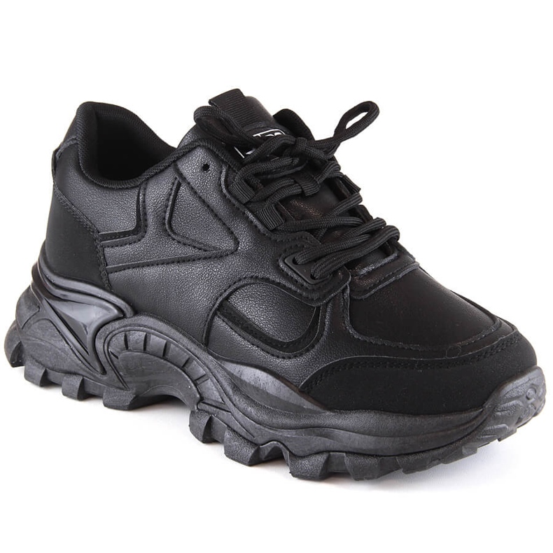 Pantofi sport de dama negri pe platforma eVento 5465 negru