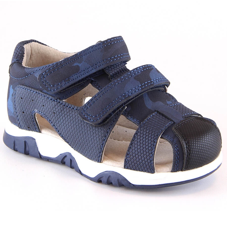 News Noutati 5909 sandale de vara baieti cu velcro, camo bleumarin albastru