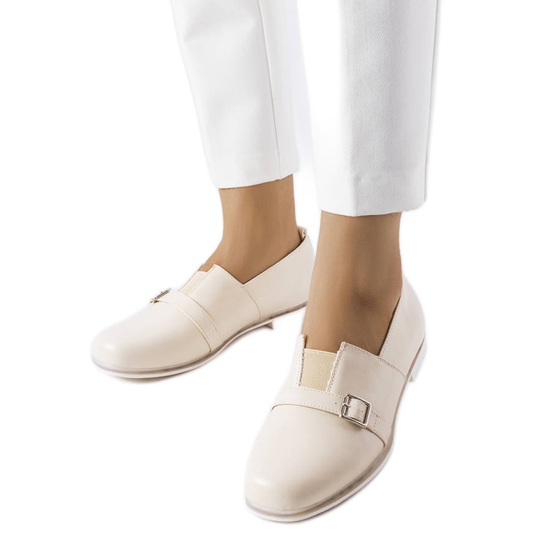 Brogue bej cu branț din piele de la Felosa