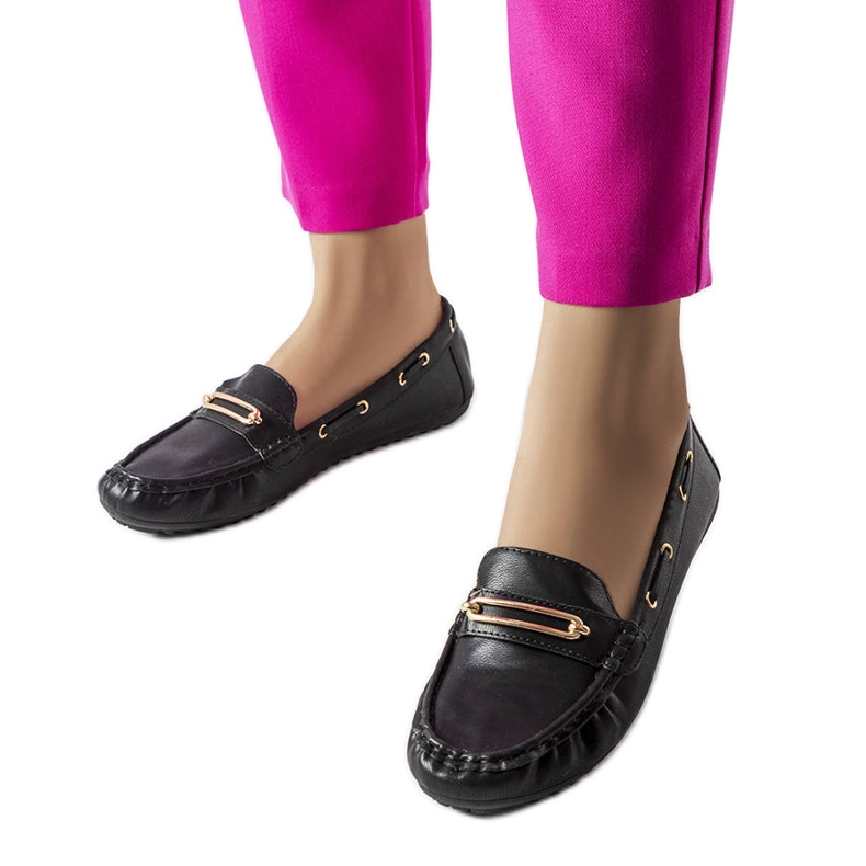 Mocasini negri decorati cu aplicatia Seattle negru