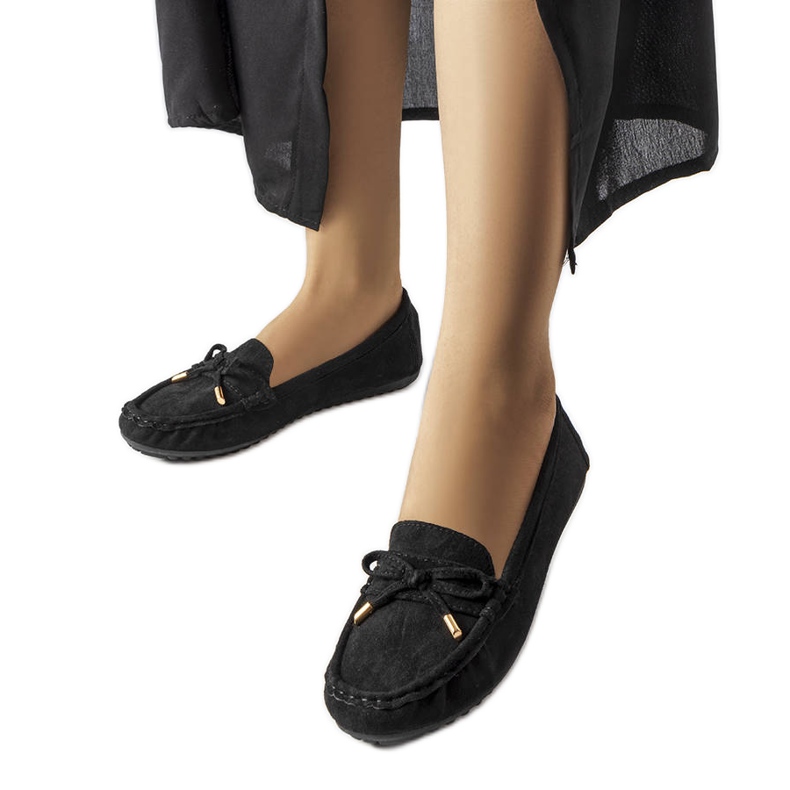 Mocasini negri cu fundita de la Grasselli negru Mocasini negri cu fundita de la Grasselli negru