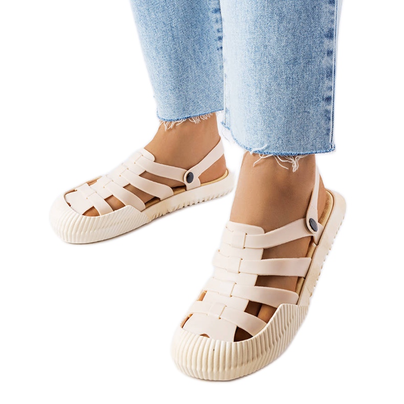 Sandale de cauciuc bej Canton