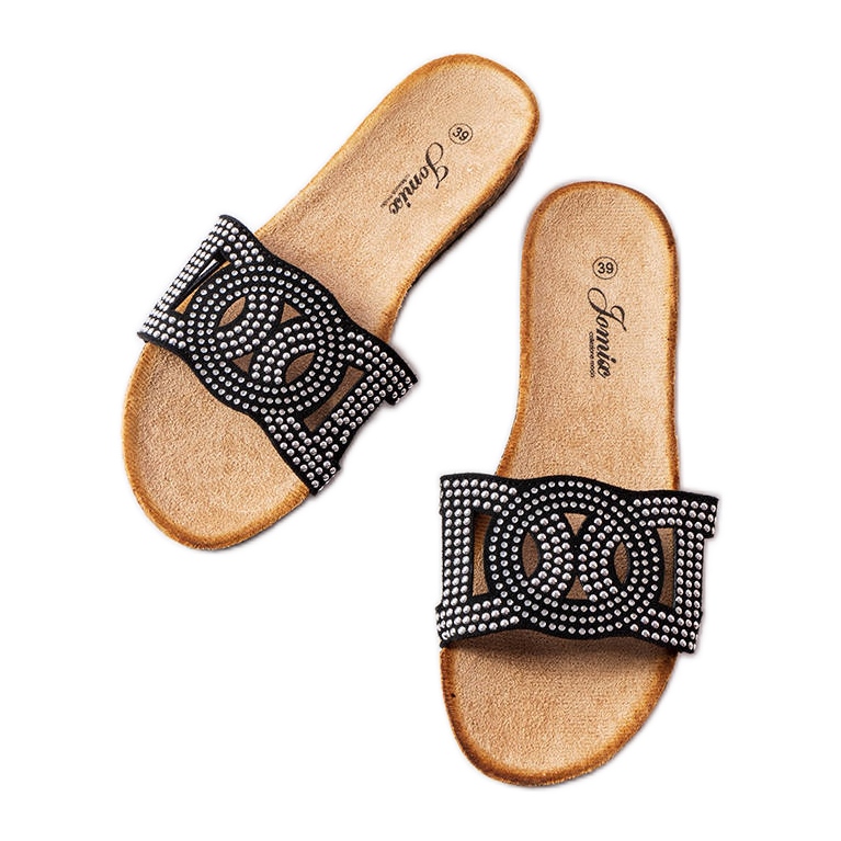 Tobogane negre decorate cu jeturi Lagacé negru Tobogane negre decorate cu jeturi Lagacé negru