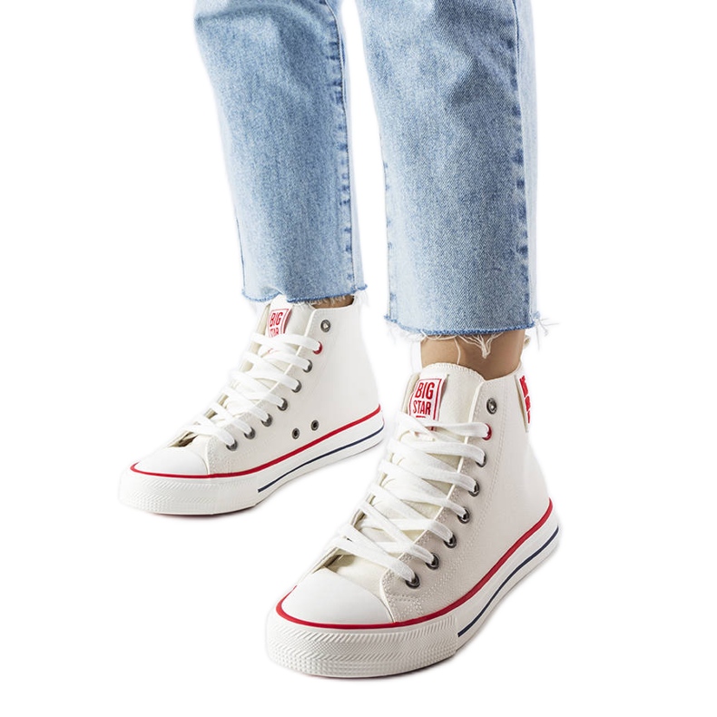 Tenisi albi cu glezna Big Star JJ274132