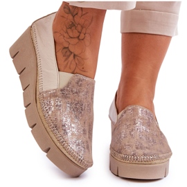 Tenisi cu pană din piele Maciejka 5814A-10 Bej