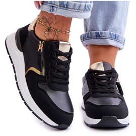 PG1 Pantofi Sport Dama Cu Fermoar Negru Larisa