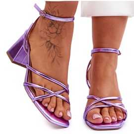 Sandale cu toc înalt Violet Felisa la modă