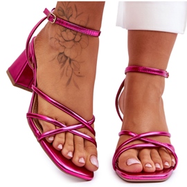 Sandale cu toc înalt fuchsia Felisa la modă roz Sandale cu toc înalt fuchsia Felisa la modă roz