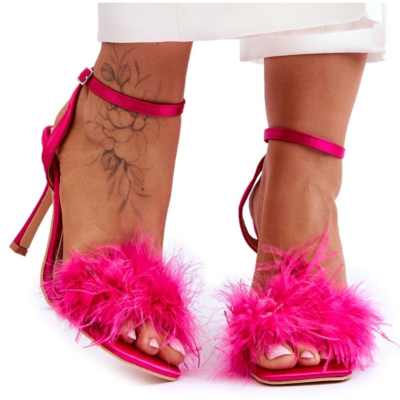 FB2 Sandale de damă Fuchsia Tiffany Feather roz