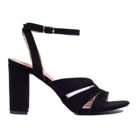 Sandale cu bloc negru Shelovet
