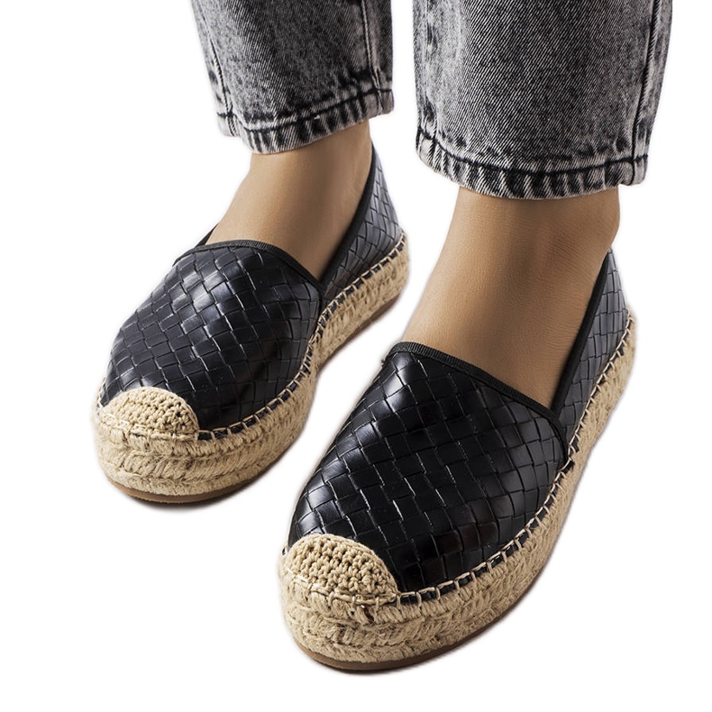 Espadrile negre decorate cu relief Geoffrey negru Espadrile negre decorate cu relief Geoffrey negru