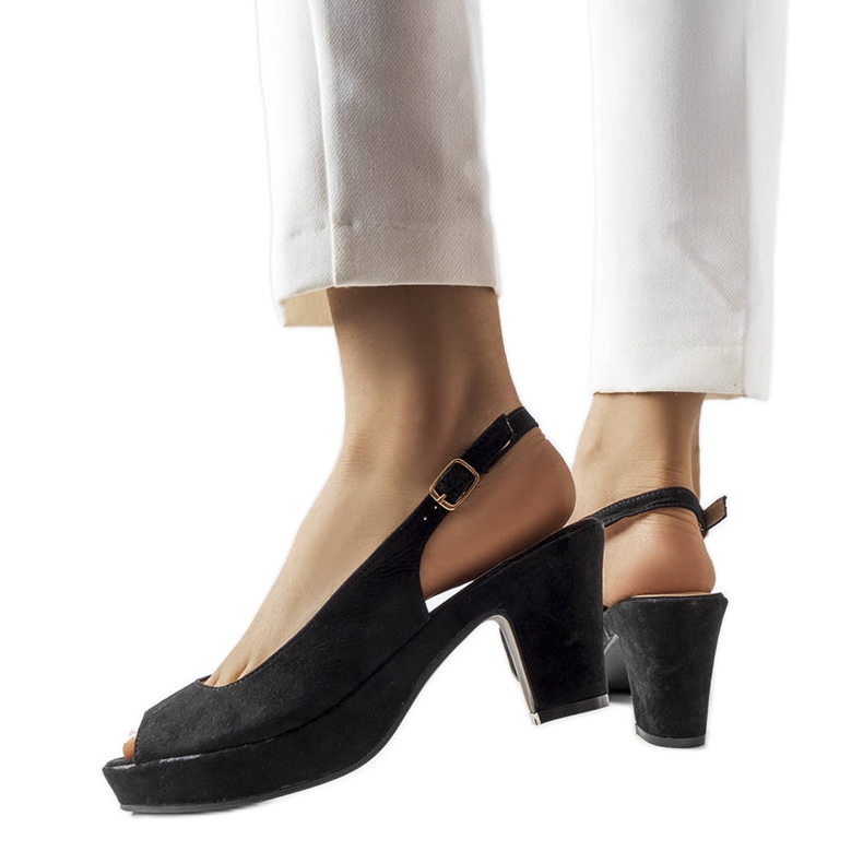 Sandale bloc negre de la Dionne negru